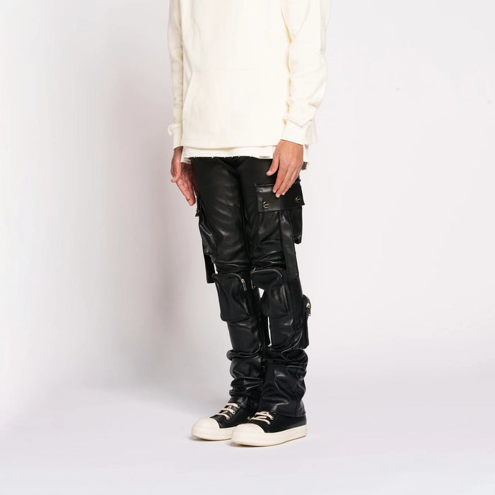 Pheelings Mens Never Look Back Cargo Flare Stack Leather Pant Pants & Shorts Free Shipping Worldwide
