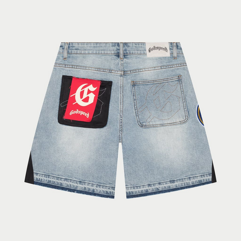 GODSPEED PATCHWORK DENIM SHORTS V2 BRANDBOOM  MEN