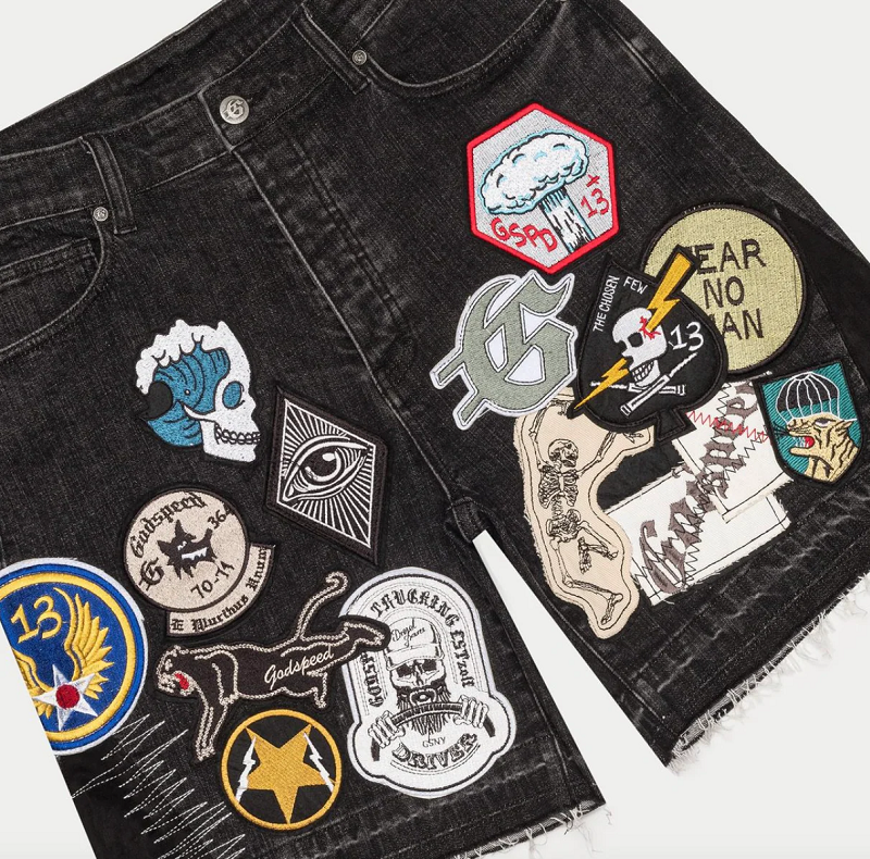 GODSPEED PATCHWORK DENIM SHORTS BRANDBOOM  MEN