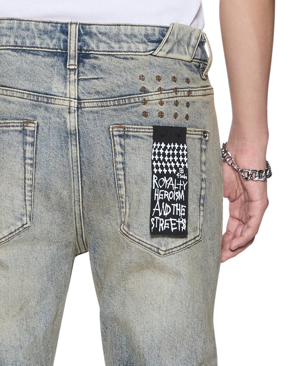 KSUBI MSP26DJ012 CHITCH STATURE BLUE TRASHED IDOLS JEANS
