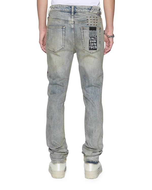 KSUBI MSP26DJ012 CHITCH STATURE BLUE TRASHED IDOLS JEANS