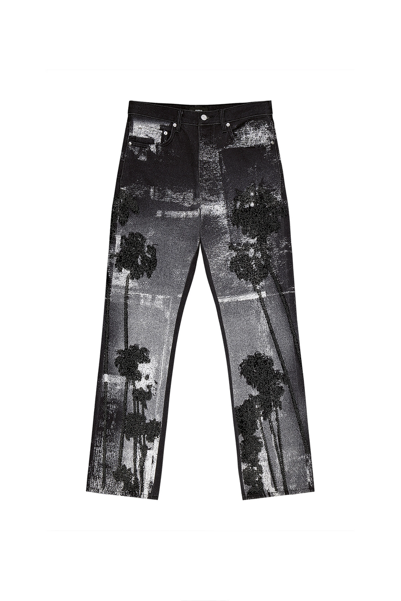 PURPLE BRAND P011-BPMB226 DIGITAL PRINT BEADED PALMS JEANS MEN