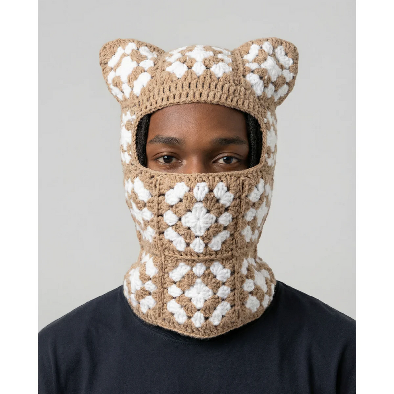 ARKYVE COOKIE BUTTER CROCHET CAT MASK