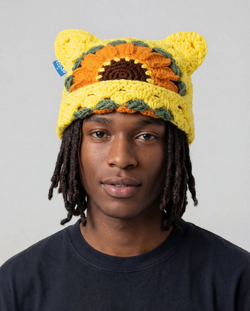 ARKYVE SUNFLOWER CROCHET CAT HAT