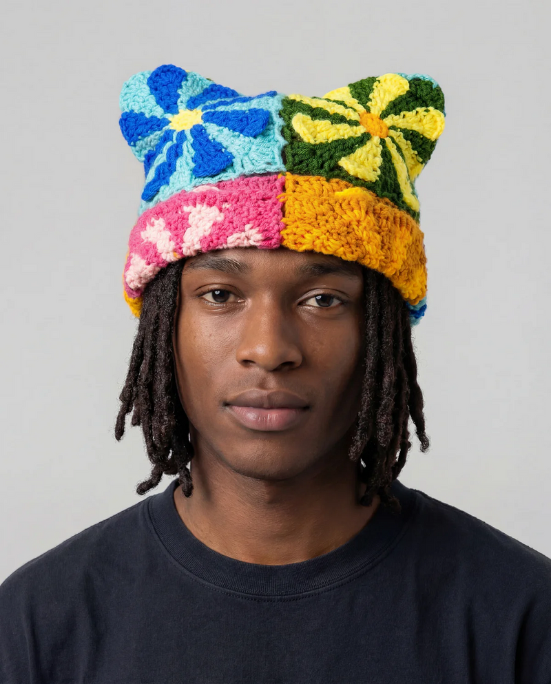 ARKYVE SUMMER BONANZA CROCHET CAT HAT