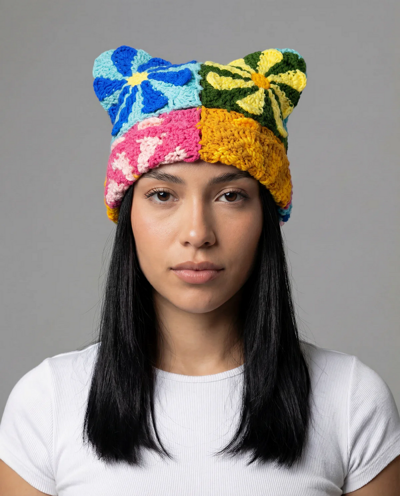 ARKYVE SUMMER BONANZA CROCHET CAT HAT