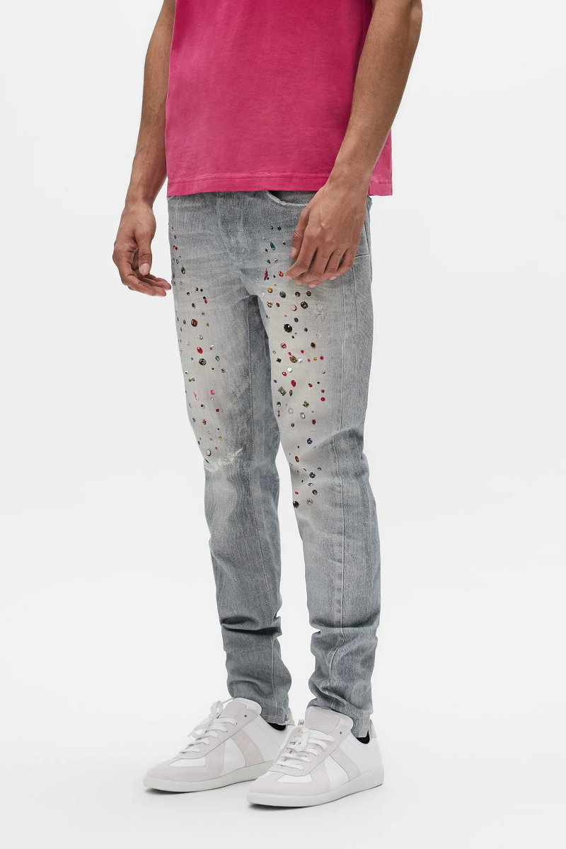 PURPLE BRAND P001-SJWP226 SKINNY JEWEL PRINT JEANS