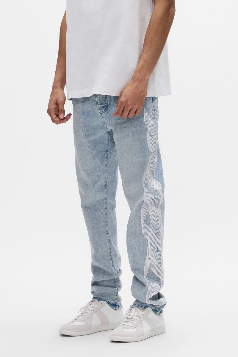 PURPLE BRAND P005-LEML226 EMBROIDERY LOGO JEANS