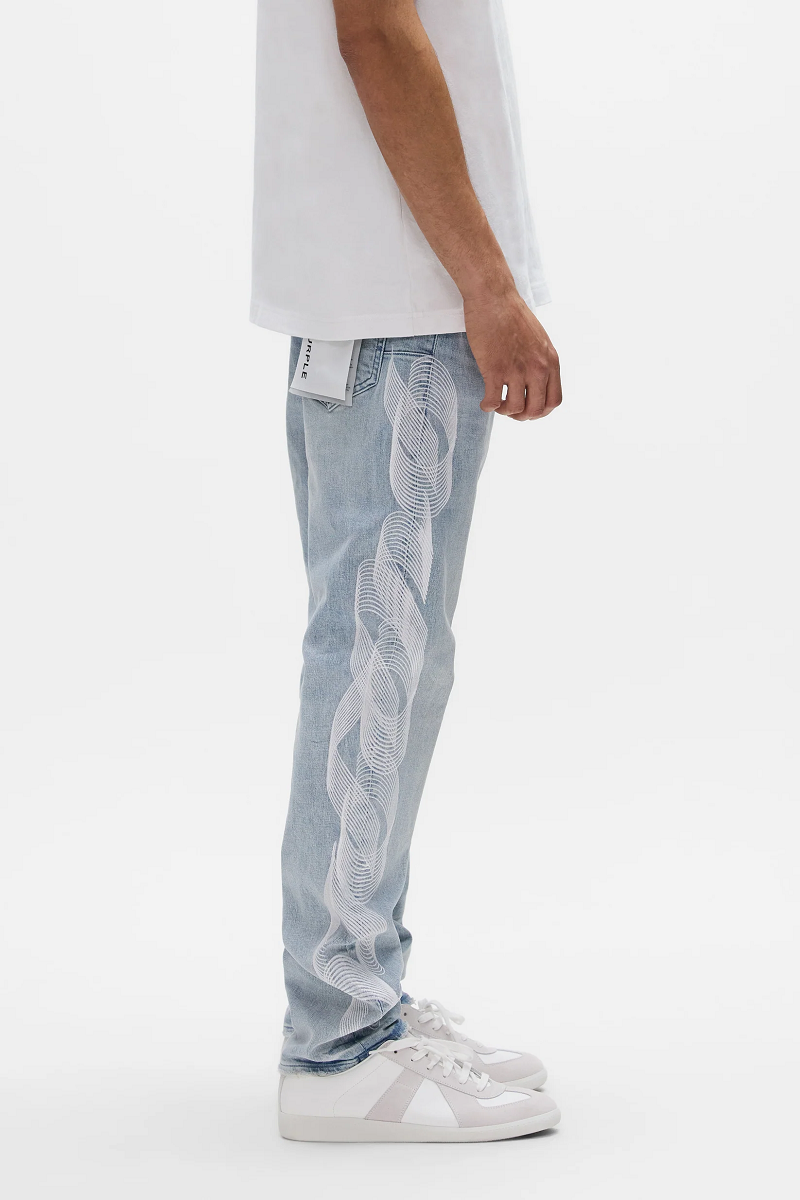 PURPLE BRAND P005-LEML226 EMBROIDERY LOGO JEANS