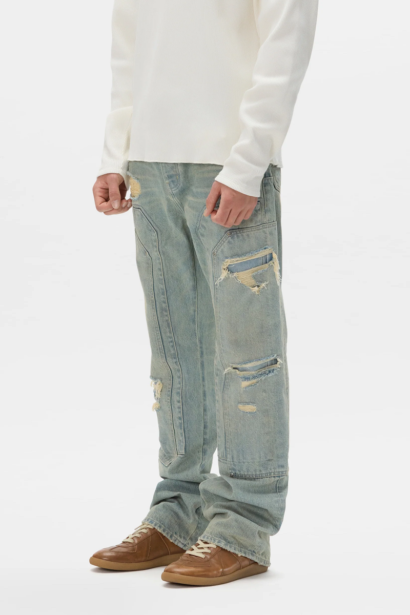 PURPLE BRAND P026-BTDM226 BOOTCUT DOUBLE CARPENTER JEANS