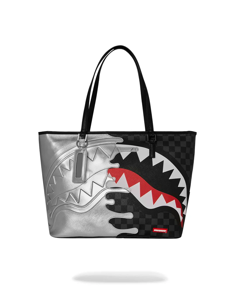 SPRAYGROUND T8930 SILVER SIDE DRIP TOTE S26