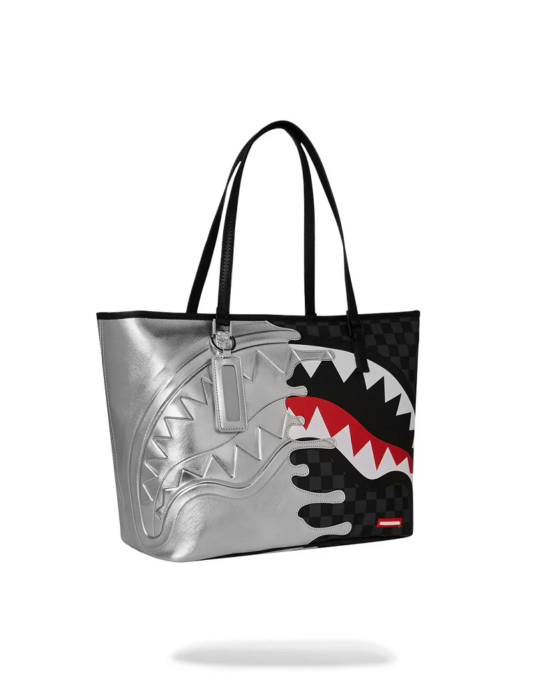 SPRAYGROUND T8930 SILVER SIDE DRIP TOTE S26