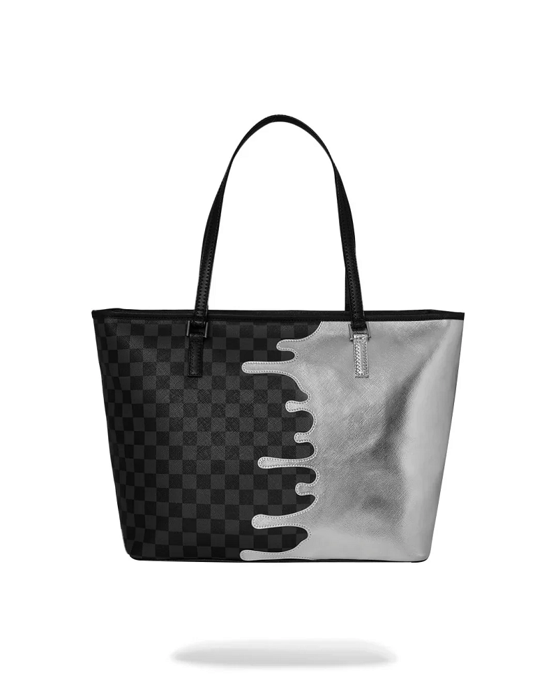 SPRAYGROUND T8930 SILVER SIDE DRIP TOTE S26