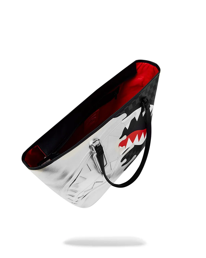 SPRAYGROUND T8930 SILVER SIDE DRIP TOTE S26