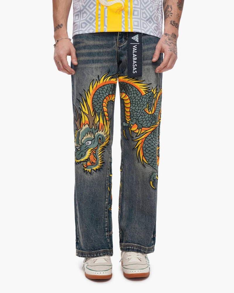 VALABASAS VLBS-VJ6-1036 SKY SERPENT BAGGY DENIM