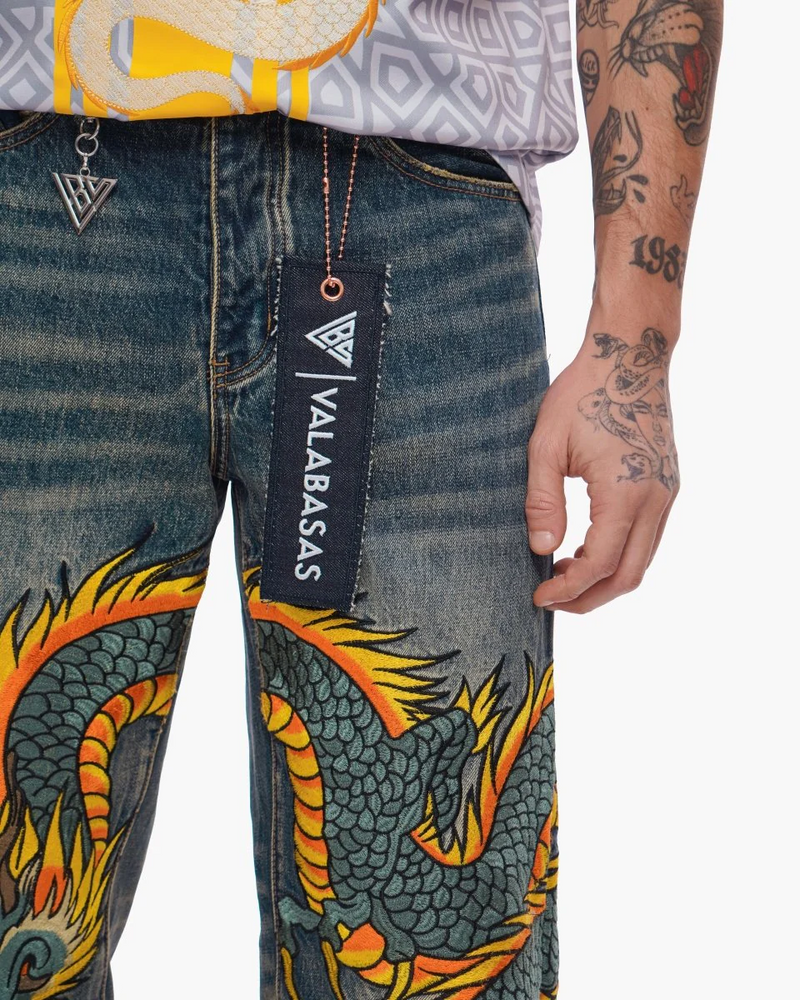 VALABASAS VLBS-VJ6-1036 SKY SERPENT BAGGY DENIM