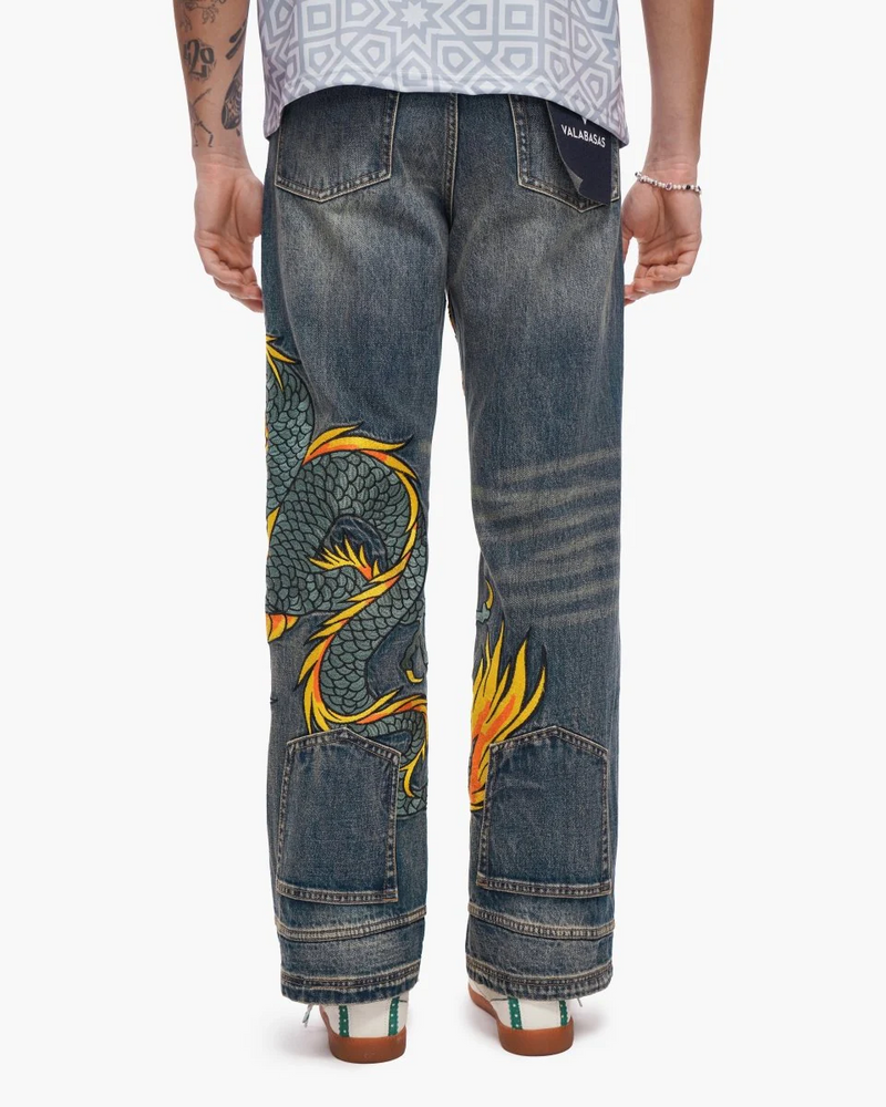 VALABASAS VLBS-VJ6-1036 SKY SERPENT BAGGY DENIM