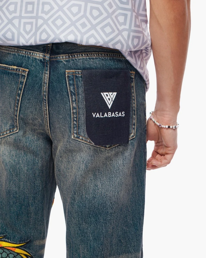 VALABASAS VLBS-VJ6-1036 SKY SERPENT BAGGY DENIM