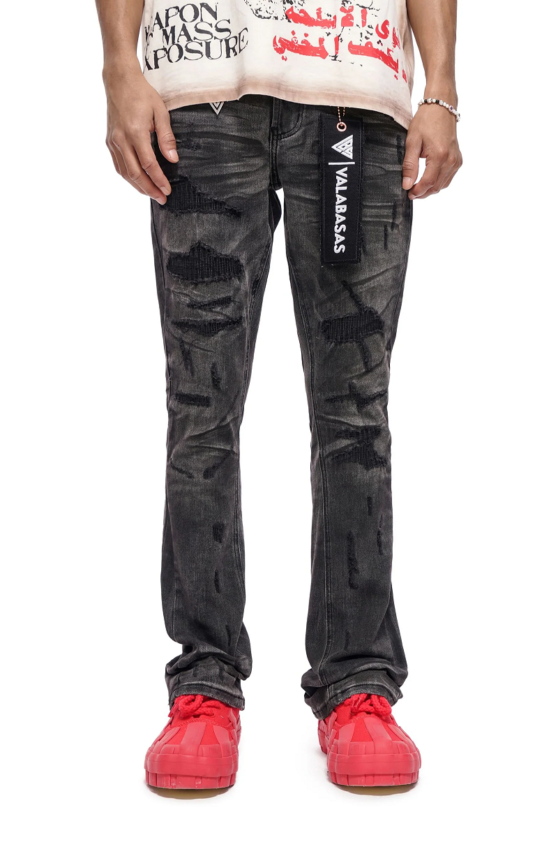 VALABASAS VLBS-VJ3-1117 GRAFT STACKED DENIM JEANS