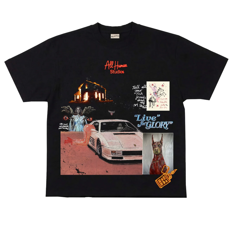 ALL HUMAN WHITE FERRARI T-SHIRT