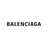 Balenciaga logo on white background.