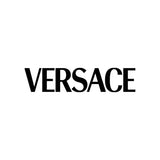 Black versace logo on white background