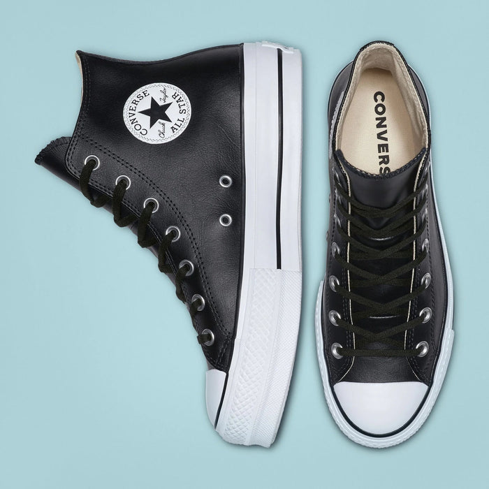 Converse Women's Chuck Taylor All Star Lift Clean Sneaker,  Black/Black/White, 5.5