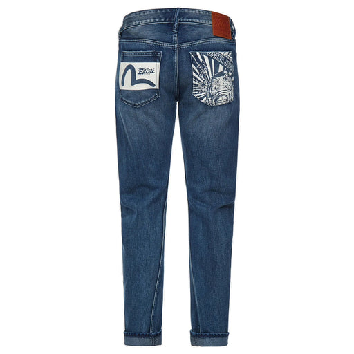 Evisu Men's Monotone Daruma & Seagull 3D Jeans Mens Pants Shorts EVISU 457218-MFO Free Shipping Worldwide