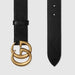Gucci Wide Leather Belt With Double G Buckle Mens Belts Free Shipping Worldwide