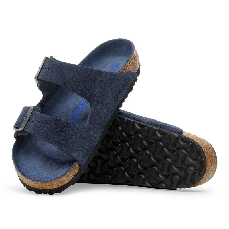 Birkenstock Arizona Soft Footbed Suede Leather Sandals New Navy Tonal