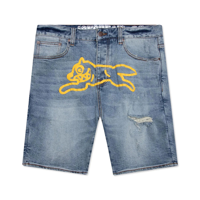 ICECREAM Mens Yellow Jean Short Pants & Shorts 456947 Free Shipping Worldwide