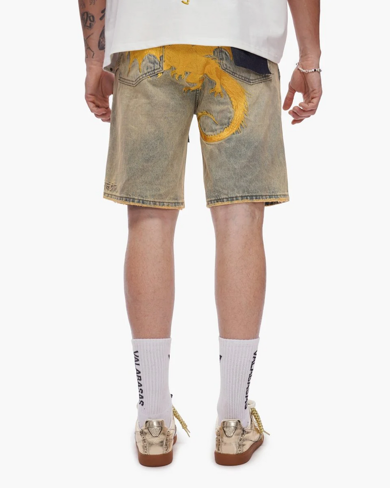 VALABASAS VLBS-VSH1-1023 KUROTO WAXED DENIM SHORTS