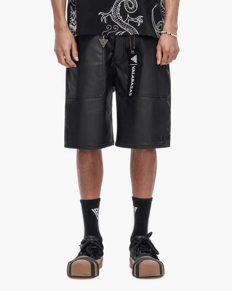VALABASAS VLBS-VSH1-1023 KUROTO WAXED DENIM SHORTS