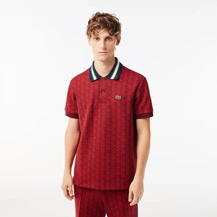 Lacoste Men’s Classic Fit Contrast Collar Monogram Polo Shirts 195750609587 Free Shipping Worldwide