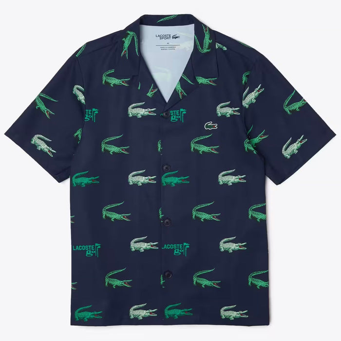 Lacoste Men’s Printed Short-Sleeved Golf Shirt Shirts 195750187702 Free Shipping Worldwide