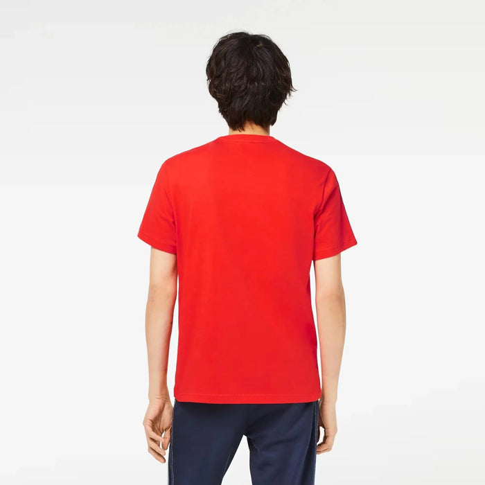 Lacoste Mens Regular Fit Logo Stripe T-Shirt Tees 195750071612 Free Shipping Worldwide