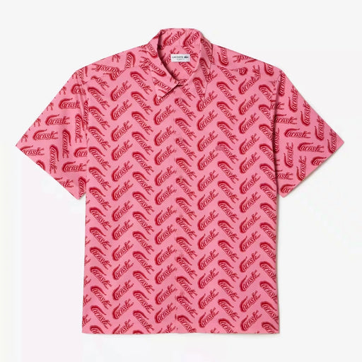 Lacoste Mens Short Sleeve Vintage Print Shirt Shirts 195750352834 Free Shipping Worldwide