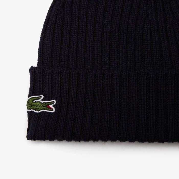 Lacoste Unisex Ribbed Wool Beanie Hats 195750118270 Free Shipping Worldwide