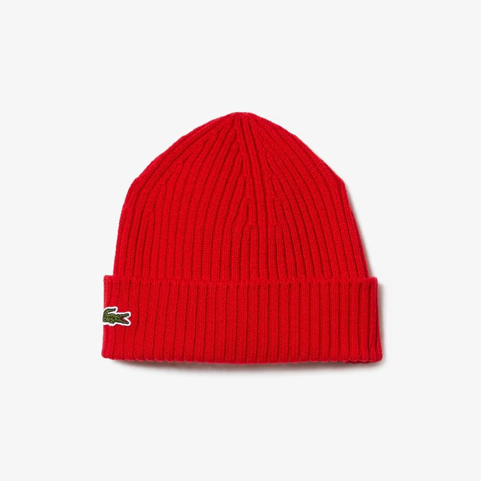 Lacoste Unisex Ribbed Wool Beanie Hats 195750115682 Free Shipping Worldwide