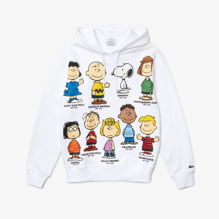 Sweatshirts Homme, Sweatshirt Unisexe Lacoste X Peanuts À Capuche En Coton  Biologique Blanc • 001