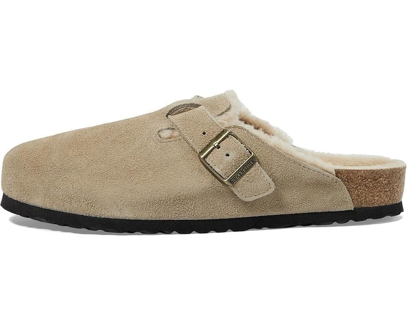 Birkenstock 0259881 Boston Shearling Suede Leather Clogs Unisex Slippers