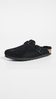 Birkenstock 0259881 Boston Shearling Suede Leather Clogs Unisex Slippers