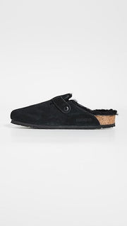 Birkenstock 0259881 Boston Shearling Suede Leather Clogs Unisex Slippers