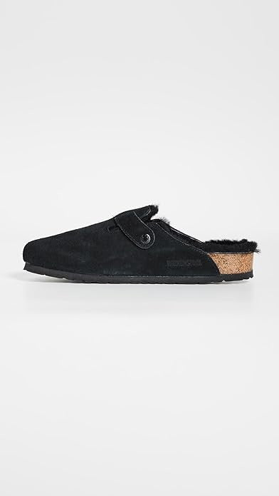Birkenstock 0259881 Boston Shearling Suede Leather Clogs Unisex Slippers
