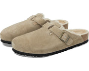 Birkenstock 0259881 Boston Shearling Suede Leather Clogs Unisex Slippers