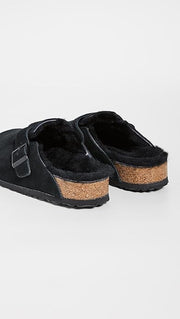 Birkenstock 0259881 Boston Shearling Suede Leather Clogs Unisex Slippers