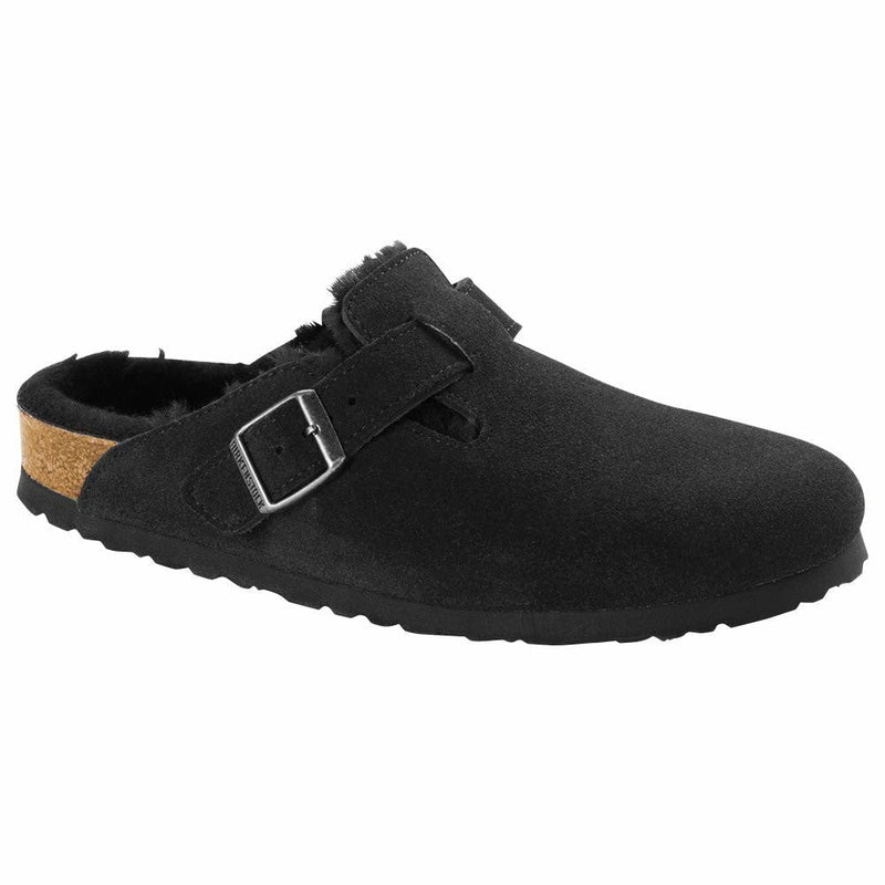 Birkenstock 0259881 Boston Shearling Suede Leather Clogs Unisex Slippers