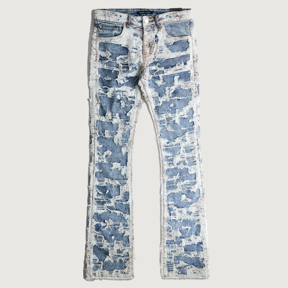 bori　sublations Metro Fusion - Embellish Akita Boro Flare Denim Jean - Men's Pants