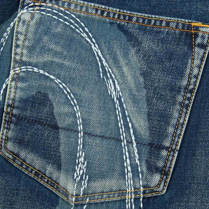 Evisu Mens Daicock Discharged Print & Embroidery Denim Shorts Pants EVISU 4894565561917 Free Shipping Worldwide