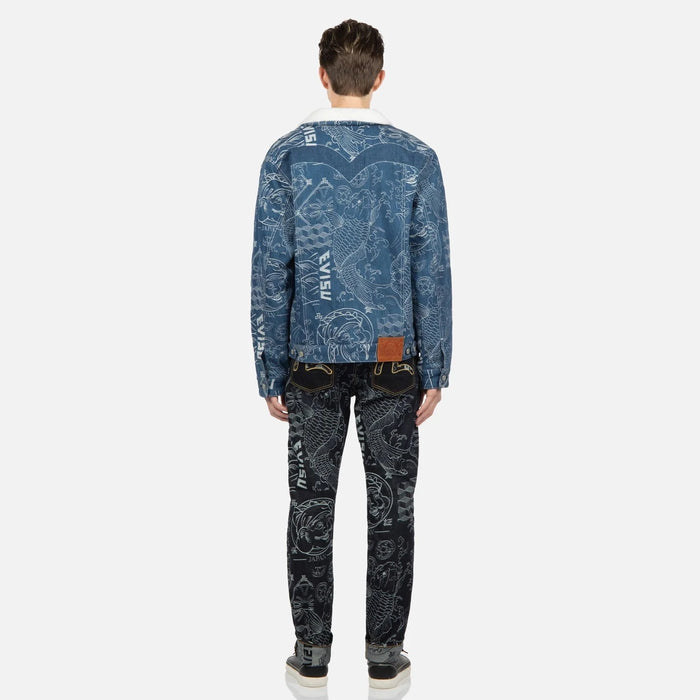 Evisu Japanese Pattern Jacquard Carrot-Fit Jeans #2017 Mens Pants & Shorts EVISU 4894565620799 Free Shipping Worldwide